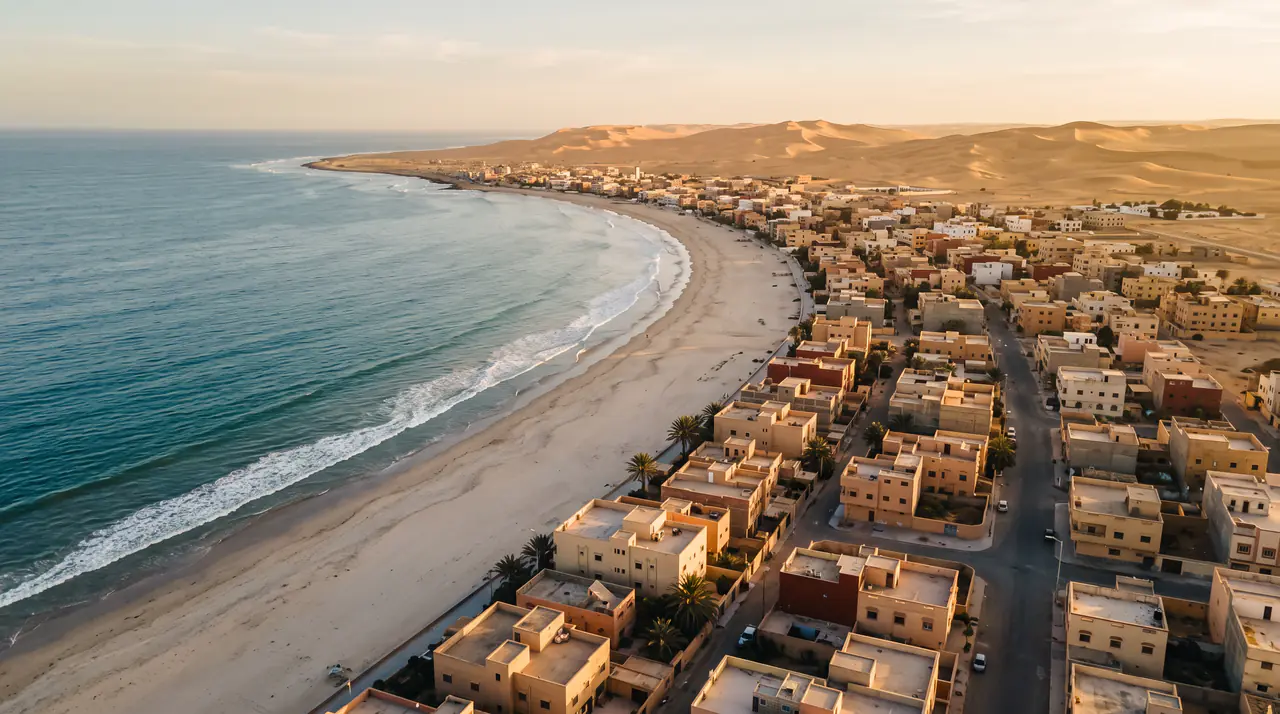 Vista de la costa y de la ciudad de Casablanca
